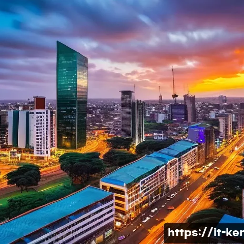 케냐 도시 개발 현황 - **Nairobi: The Modern African Metropolis in Motion**
    A dynamic, wide-angle shot of Nairobi's bus...