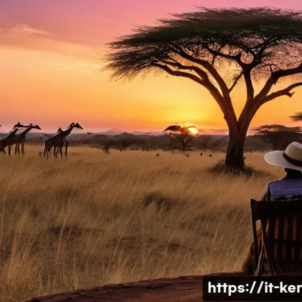 케냐를 배경으로 한 소설 - **"Echoes of the Savanna at Dusk"**
A serene, wide-angle shot of the Kenyan savanna at golden ho...