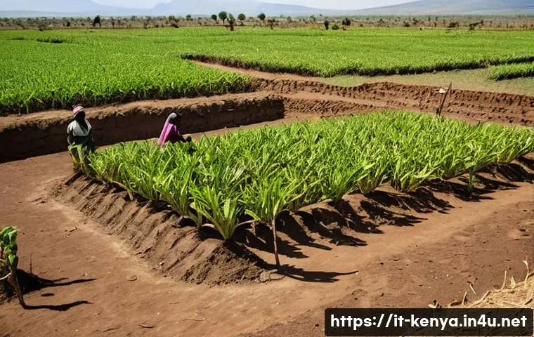 케냐의 자연재해 기록 - A rural Kenyan farming community in the Rift Valley region during a prolonged drought, showing dry c...