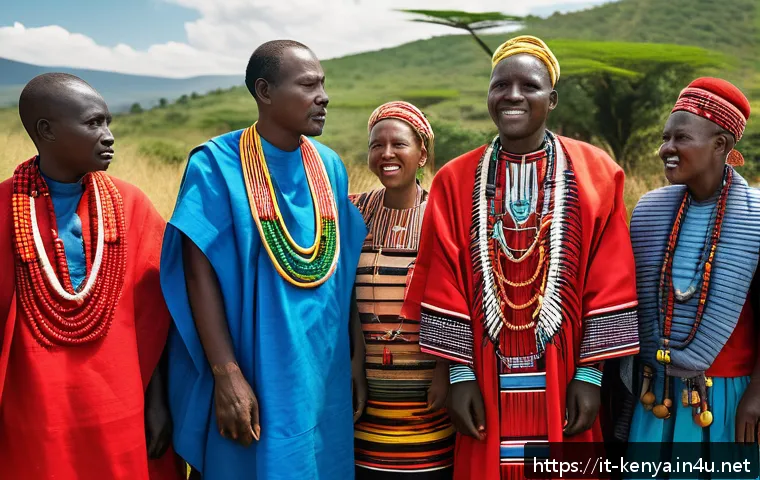 케냐 정치 개혁의 역사적 순간 - A vibrant scene depicting a diverse group of Kenyan community leaders and activists engaged in a pea...